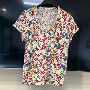5 for $15 Anthropologie T. La Floral V-Neck Short Sleeve Tee L